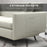 165cm 2 Seater Sofa for Living Room, Modern Fabric Couch, Tufted Loveseat Sofa Settee w/ Steel Legs, 2 Storage Pockets, Beige