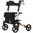 4 Wheel Rollator with Seat and Back, Folding Mobility Walker, Adjustable Height, Dual Brakes, Cane Holder, Lightweight Aluminium