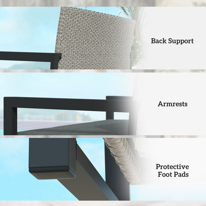 Rattan Garden Bench with Storage, Inner Bag, 151.5L Outdoor Bench