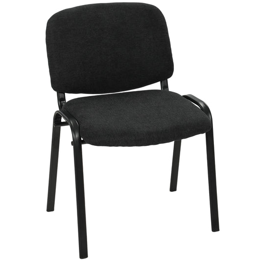 Meeting Chair with Stackable, Padded Seat, Black