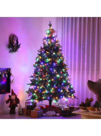 6 Ft Artificial LED Christmas Tree with Metal Base, Hinged Branches