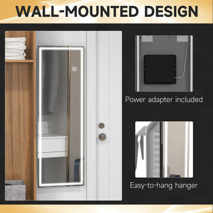 Dimming Full Length Mirror, 120 x 40cm Long Wall Mirror with 3 Colour LED, Smart Touch, Memory Function