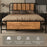 25.5cm Double Bed Frame, Industrial Bed Base with Headboard, Footboard, Steel Slat Support and Under Bed Storage, 145 x 199cm, Rustic Brown