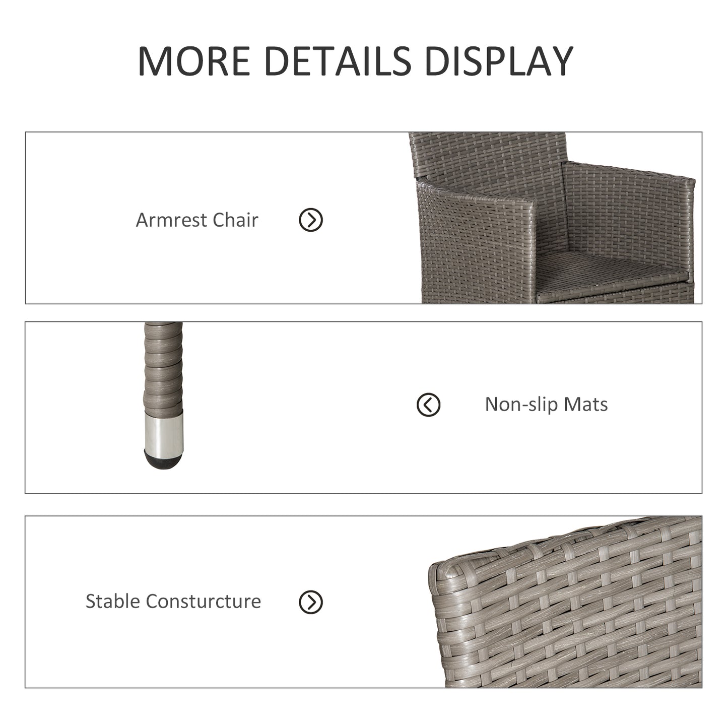 4PC Rattan Chair Patio  Chairs Set Cushioned Outdoor Rattan Furniture