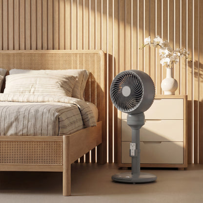 9" Pedestal Cooling Fan with Adjustable Speed and Mode, Grey