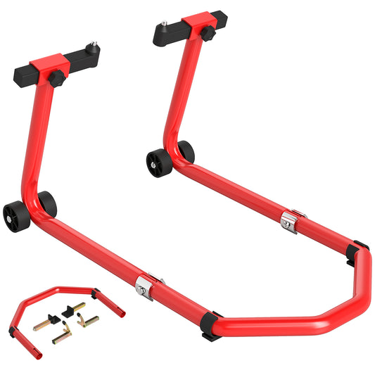 Motorcycle Stand, 390 kg Front/Rear Paddock Stand, Red