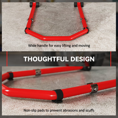 Motorcycle Stand, 390 kg Front/Rear Paddock Stand, Red