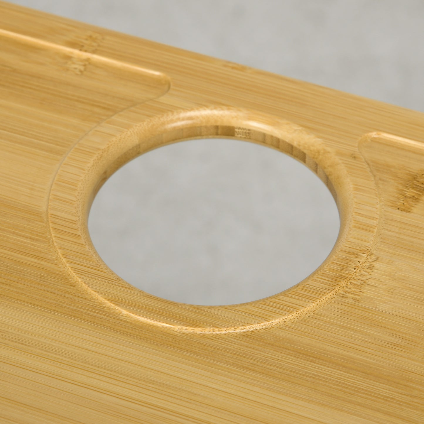 Foldable Wine Table, Bamboo Picnic Table with Bottle Holder, Glass Holder