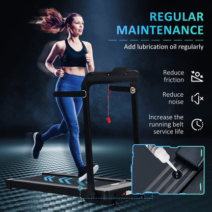 1.85HP Foldable Electric Treadmill Fitness Safety Lock LED screen-Black