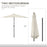 3 m Half Round Umbrella Parasol-White