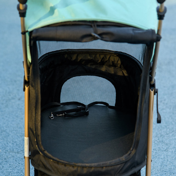 Pet Stroller for XS and S Dogs w/ Rain Cover - Green