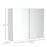 Double Door Mirror Cabinet, Wall Mounted Glass Cabinet, Storage Unit Bathroom Shelf Organiser, Wooden Frame 80L x 60H x 15Dcm, White