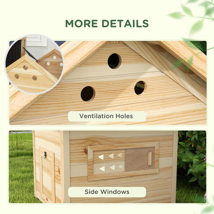 Wooden Duck House, Poultry Coop with Double Doors, Openable Roof