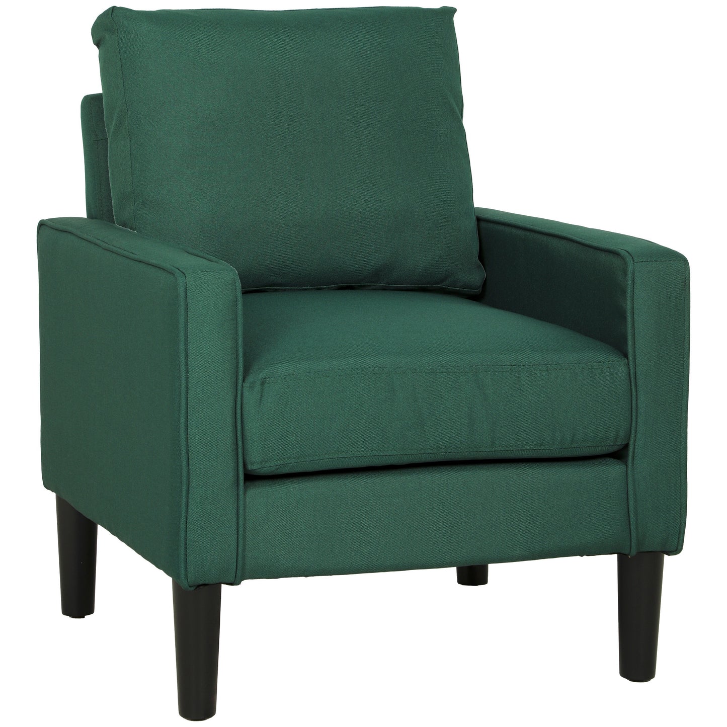 Removable Pillow Linen Accent Chair, Dark Green