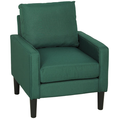 Removable Pillow Linen Accent Chair, Dark Green