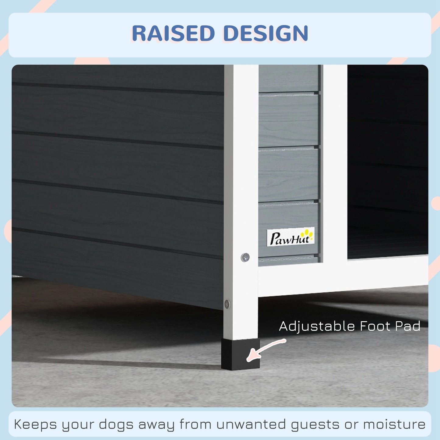 Dog Kennel Outdoor Dog House w/ Removable Floor, for Medium Dogs