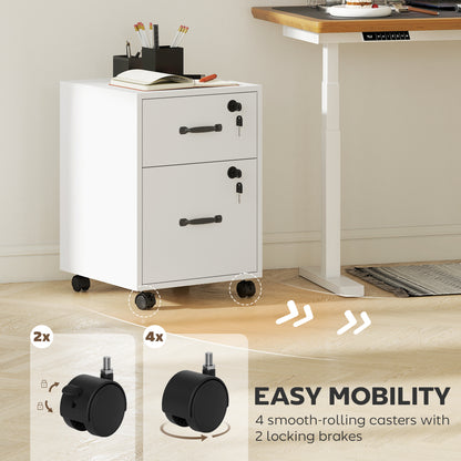 Roll File Cabinet with Drawer, Organiser Letter Size, White