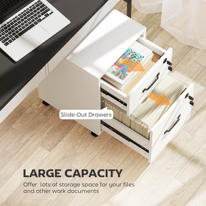 Roll File Cabinet with Drawer, Organiser Letter Size, White