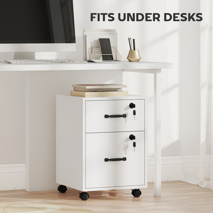 Roll File Cabinet with Drawer, Organiser Letter Size, White