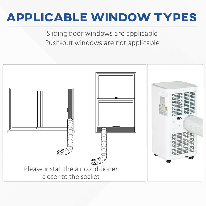 7000 BTU Mobile Air Conditioner Portable AC Unit for Cooling Dehumidifying Ventilating with Remote Controller, LED Display, Timer, White