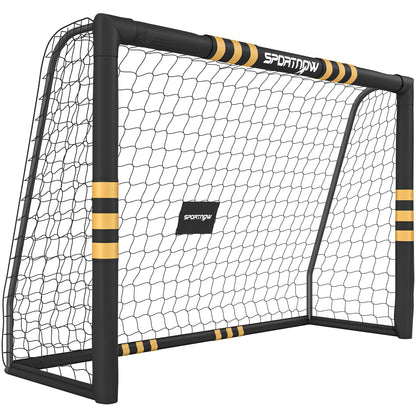 Football Goal, 8 x 5ft Portable Football Net with Thick EPE Foam Padding, PVC Tube Covers, Ground Stakes and Metal Frame, Training Equipment for Garden Indoor Outdoor Play, Easy Assembly