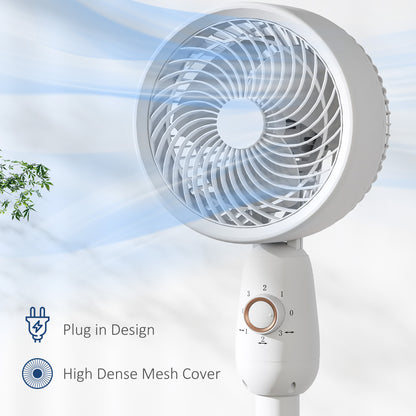 Pedestal Fan for Bedroom, Powerful Air Circulator with 3 Speed, White