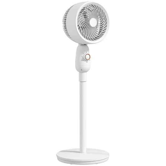 Pedestal Fan for Bedroom, Powerful Air Circulator with 3 Speed, White