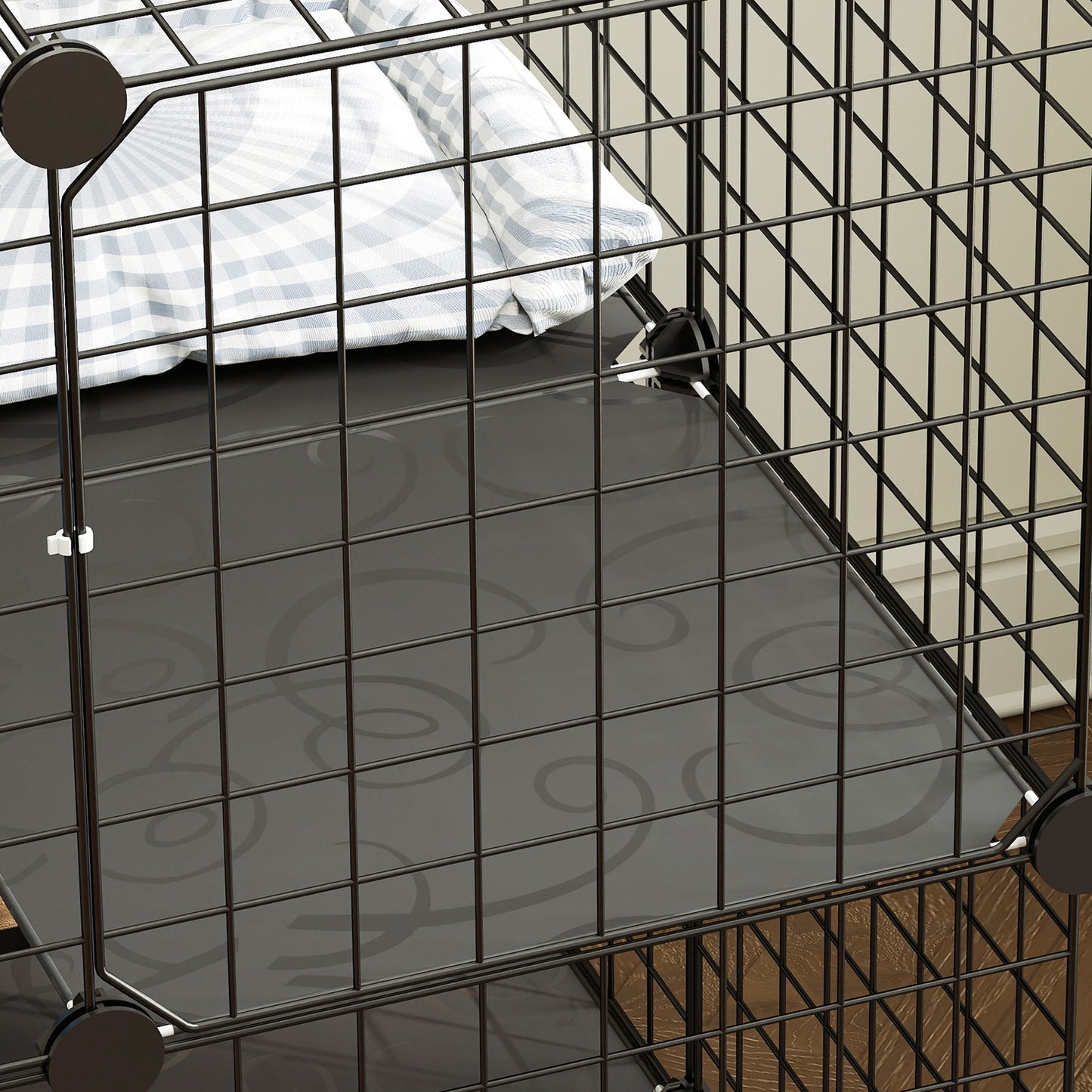 Indoor Cat Cage with DIY Customizable Design 70 cm Black