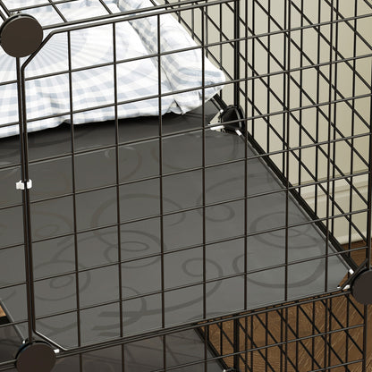 Indoor Cat Cage with DIY Customizable Design 70 cm Black