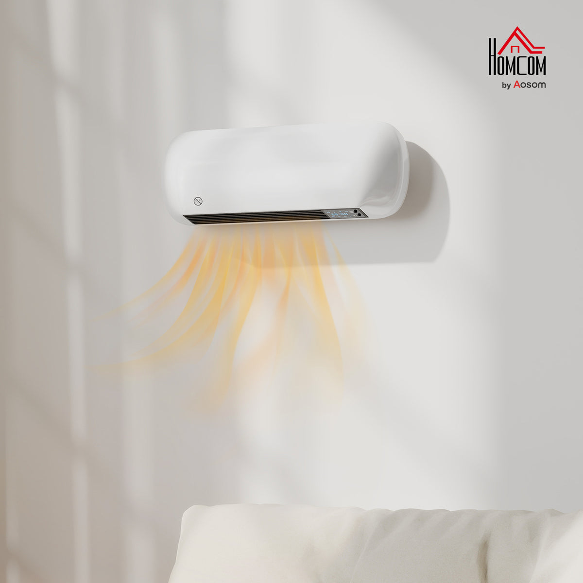 Ceramic Electric Heater 2000W with Fan, Wall Mounted, White