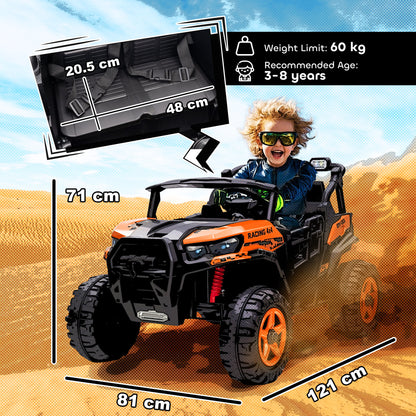 24V Electric Ride on Car, 2-Seater Kids Electric Truck, Orange