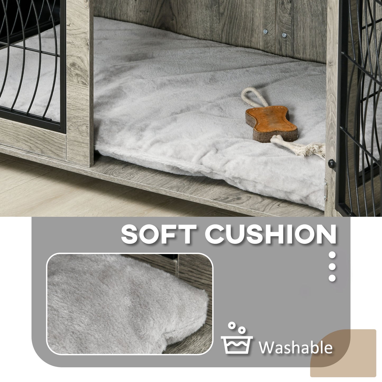 Dog Crate Furniture, 44.5" End Table for Extra Large Dogs w/ Cushion