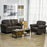 2 Seater Sofa for Living Room, with Nailhead Trim, Dark Brown