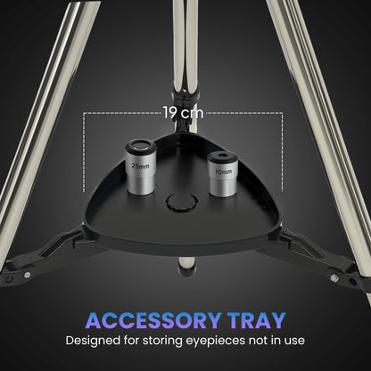 Refractor Astronomy Telescope with 80 mm Aperture, Carry Bag, White