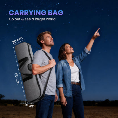 Refractor Astronomy Telescope with 80 mm Aperture, Carry Bag, White