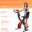 2-In-1 Upright Exercise Recumbent Bike Adjustable Resistance Stationary Fitness Home Gym Foldable w/ Armrests LCD Monitor Cycling Wheels Red