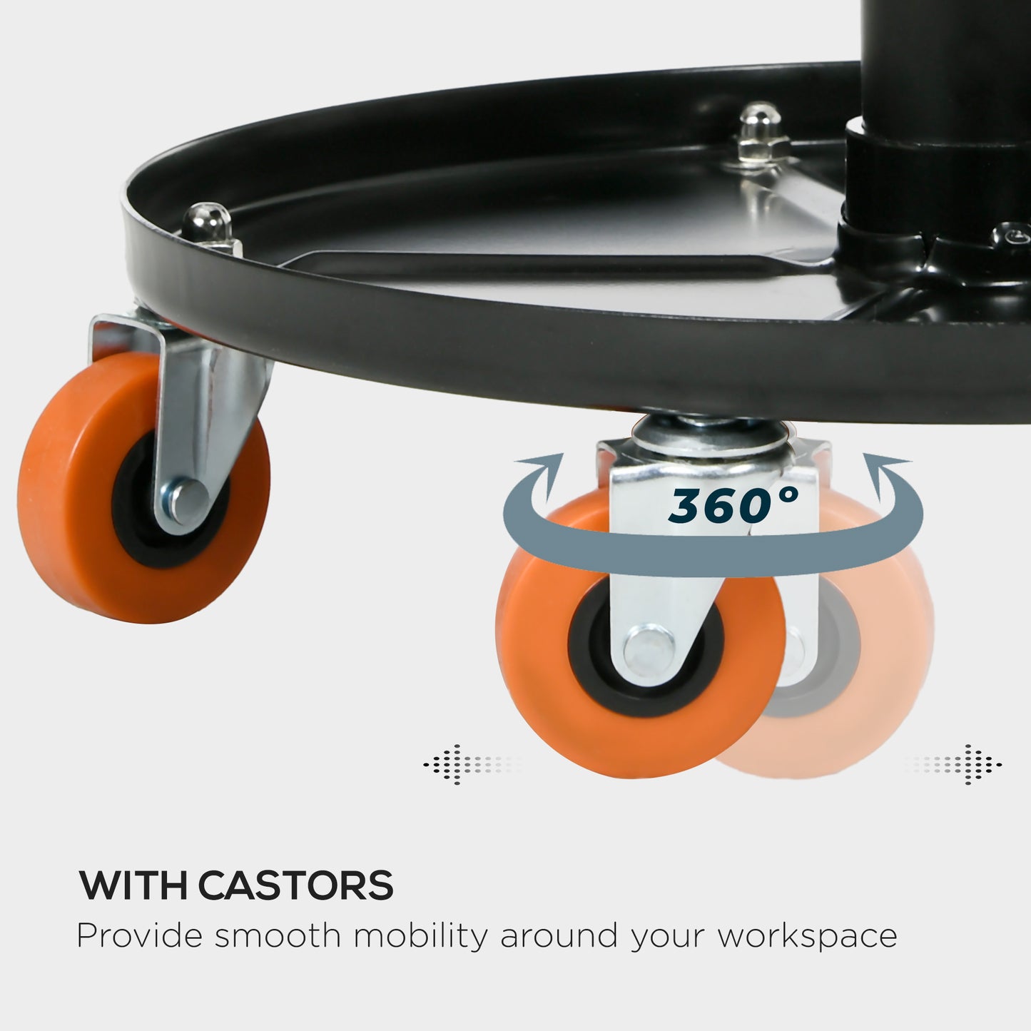Pneumatic Adjustable Mechanic Stool w/ Tool Tray, Wheels