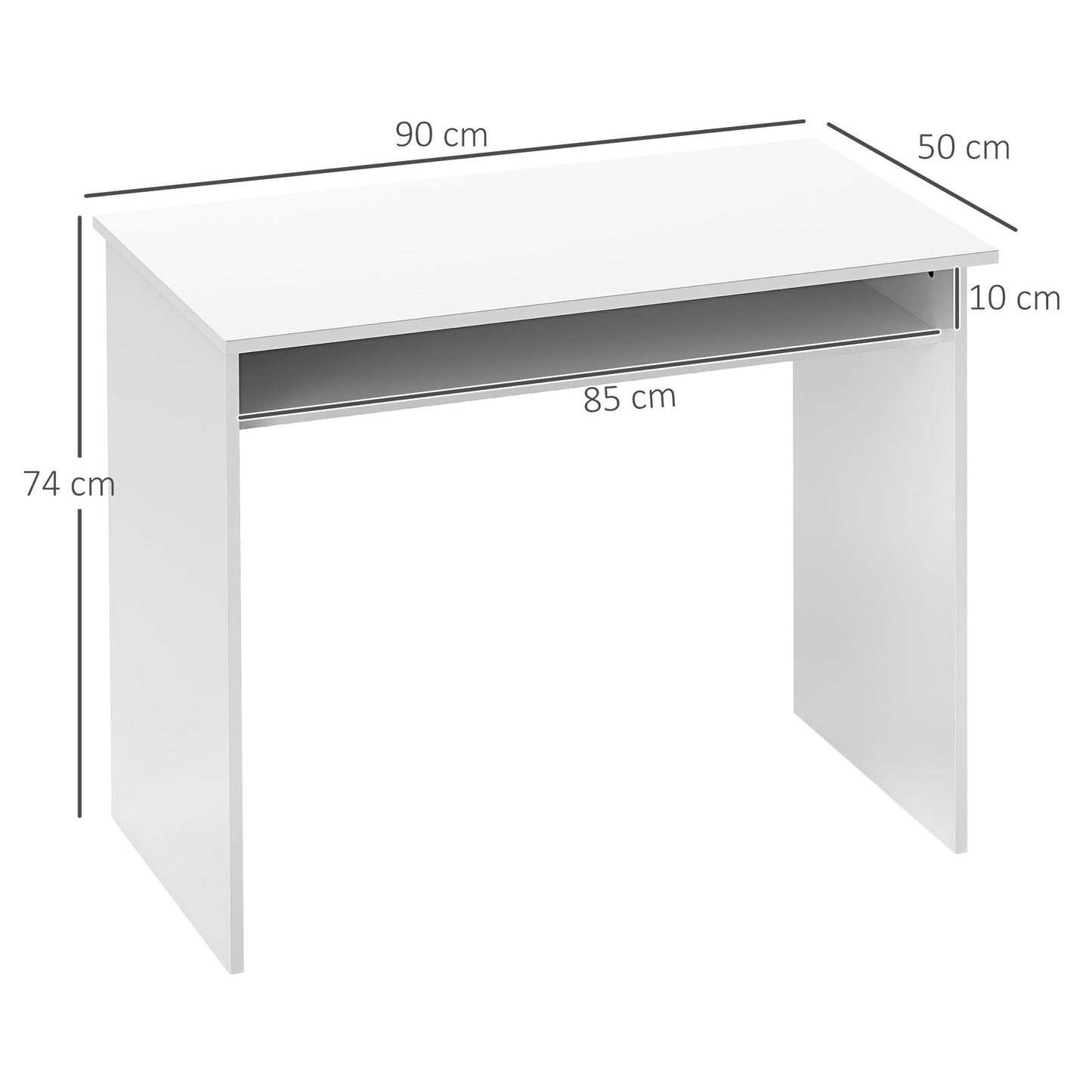 Computer Desk Writing Table Study Workstation Storage High Gloss White