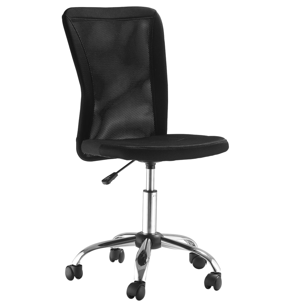 Home Office Mesh Task Chair Ergonomic Armless Mid Back Height Adjustable with Swivel Wheels, Black