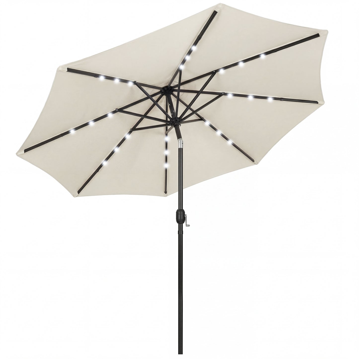 2.6 m Garden Parasol Umbrella with Light, Outdoor Patio Umbrella