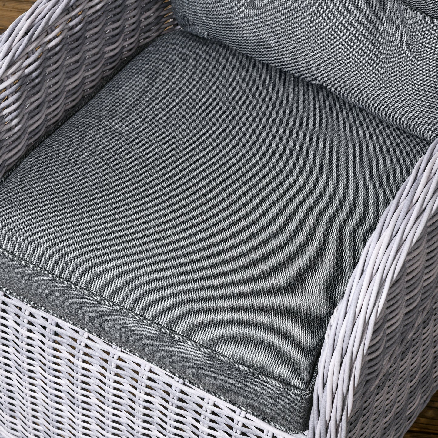 4 PCs Outdoor Rattan Sofa Set, Wicker Sectional Sofa Set Mixed Grey