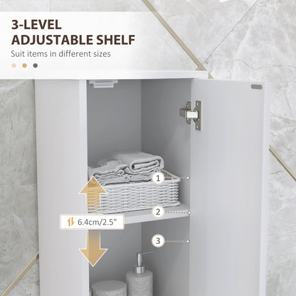 Slim Bathroom Storage Unit, Bathroom Cabinet with Doors, White