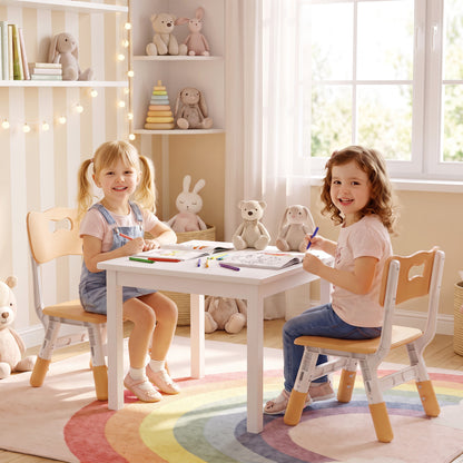 Set of 2 Height-Adjustable Kids' Desk Chairs - Brown & White