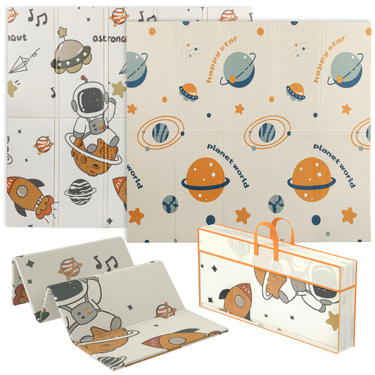 Baby Play Mat, Foldable Activity Playmat, Astronaut & Planet Theme