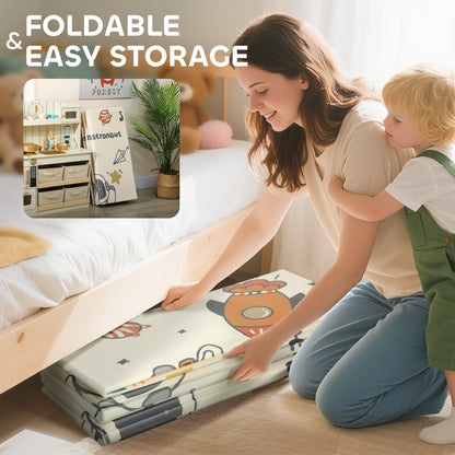 Baby Play Mat, Foldable Activity Playmat, Astronaut & Planet Theme