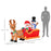 4ft Christmas Inflatable Santa Claus on Sleigh Deer LED Light Decoration