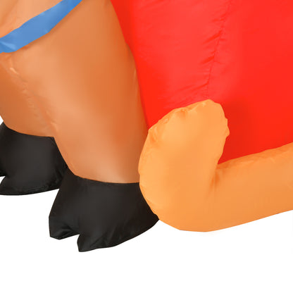 6.5ft Christmas Inflatable Santa Claus on Sleigh Deer with LED Light