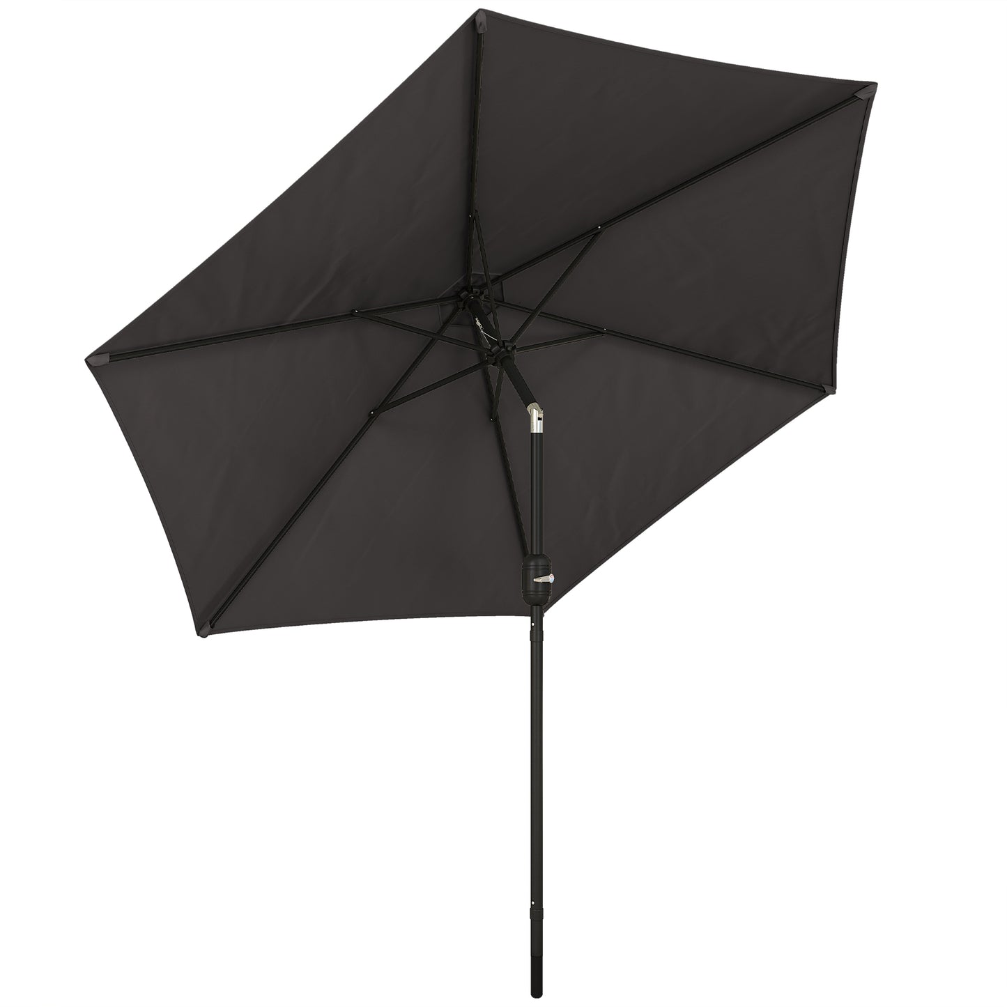 2.6M Garden Parasol Umbrella with Aluminium Pole, Tilt, Crank
