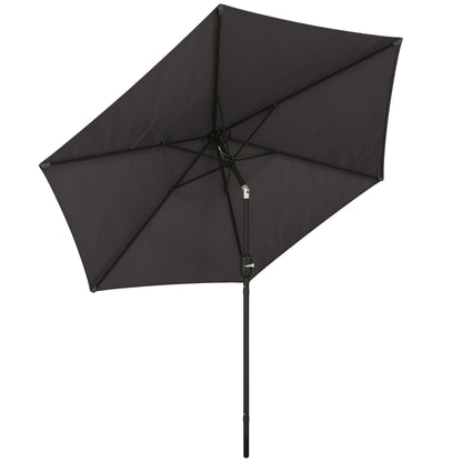 2.6M Garden Parasol Umbrella with Aluminium Pole, Tilt, Crank