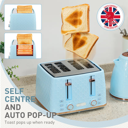 1.7L Kettle and Toaster Set with Defrost Reheat and Crumb Tray